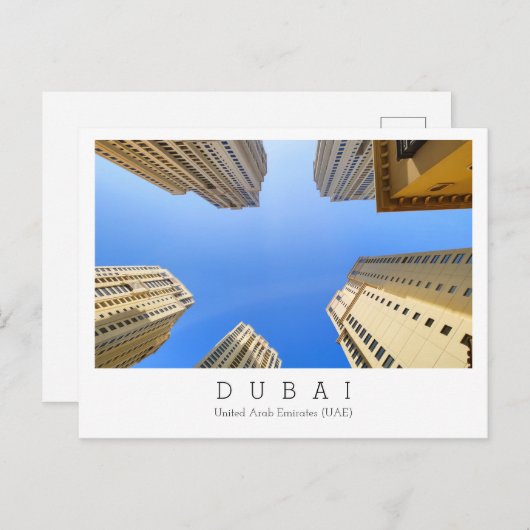 Aangepaste tekst, Dubai, Briefkaart Verenigde Arab (Voorkant / Achterkant)