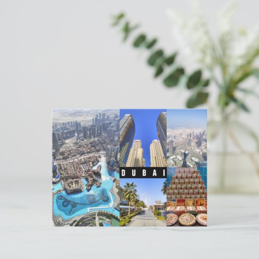 Aangepaste tekst, Dubai, Briefkaart Verenigde Arab (Staand voorkant)