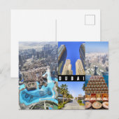 Aangepaste tekst, Dubai, Briefkaart Verenigde Arab (Voorkant / Achterkant)