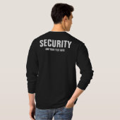 Aangepaste tekst dubbelzijdige print heren securit t-shirt (Achterkant volledig)