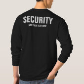 Aangepaste tekst dubbelzijdige print heren securit t-shirt (Achterkant)