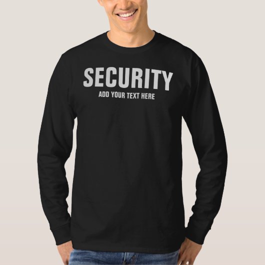 Aangepaste tekst dubbelzijdige print heren securit t-shirt (Voorkant)