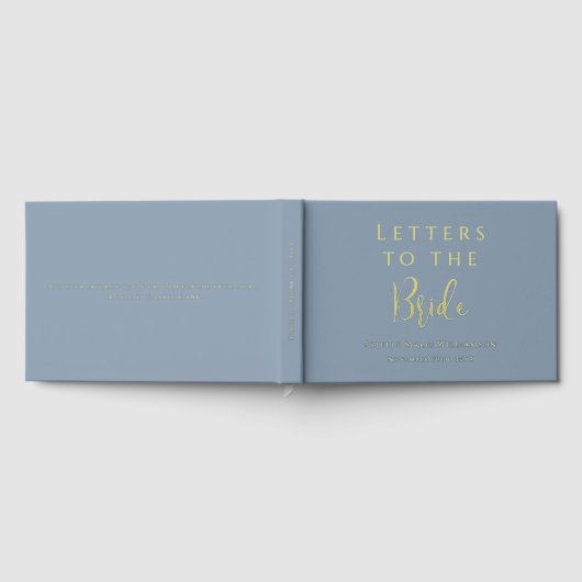 Aangepaste tekst Dusty Blue Gold Letters to the Br Gastenboek (Volledig)