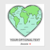 Aangepaste tekst Earth Love Sticker (Vel)