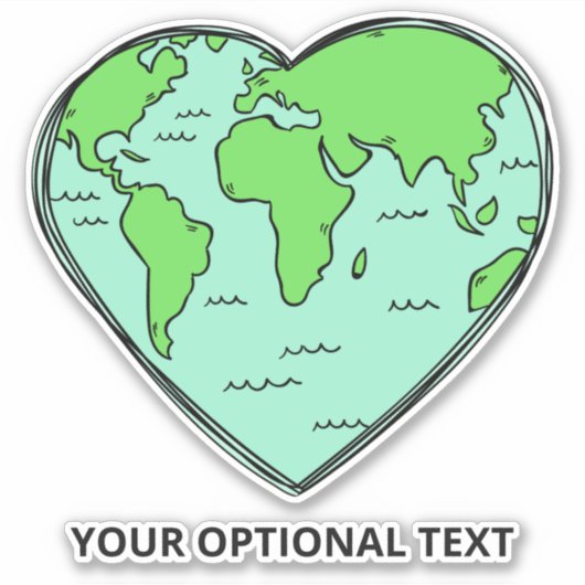 Aangepaste tekst Earth Love Sticker (Voorkant)