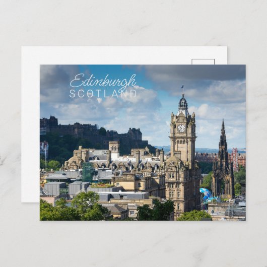 Aangepaste tekst Edinburgh Schotland Briefkaart (Voorkant / Achterkant)