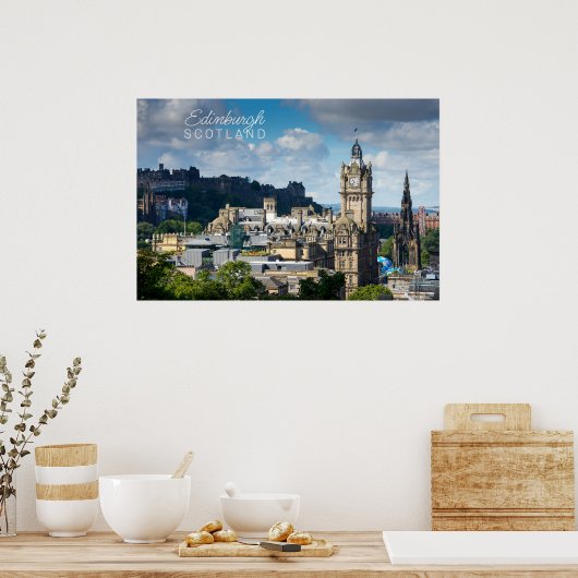 Aangepaste tekst Edinburgh Schotland Poster (Keuken)