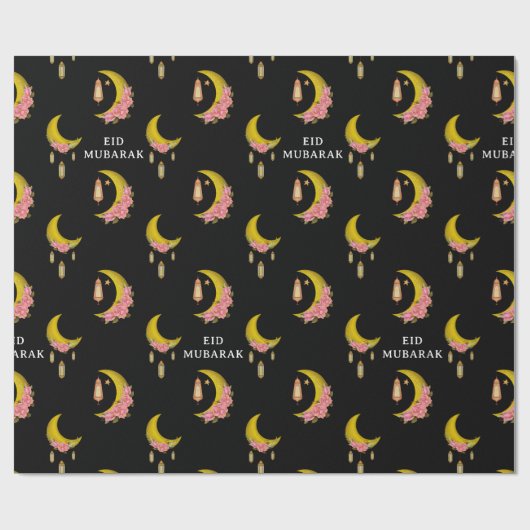 Aangepaste tekst Eid al-Fitr Mubarak Cadeaupapier (Vlak)