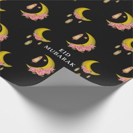 Aangepaste tekst Eid al-Fitr Mubarak Cadeaupapier (Hoek)
