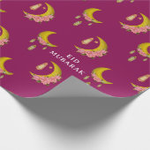 Aangepaste tekst Eid al-Fitr Mubarak Deep Pink Cadeaupapier (Hoek)