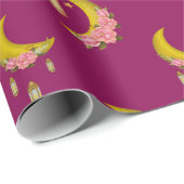 Aangepaste tekst Eid al-Fitr Mubarak Deep Pink Cadeaupapier (Rol Hoek)