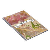 Aangepaste tekst Elegant Gold Shimmer Floral-ontko Notitieboek (Rechterzijde)