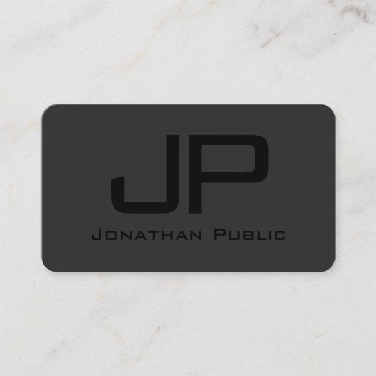 Aangepaste tekst Elegant Modern Eenvoudig Monogram Visitekaartje (Voorkant)