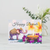 Aangepaste tekst, Elephant Majesty Feestdagenkaart (Staand voorkant)