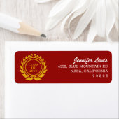 Aangepaste tekst Embleem Stijl Rood Goud Retouradr Etiket (Insitu)