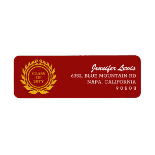 Aangepaste tekst Embleem Stijl Rood Goud Retouradr Etiket