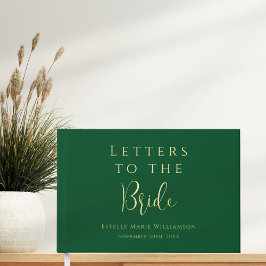 Aangepaste tekst Emerald Gold Letters to the Bride Gastenboek