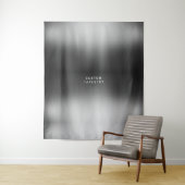 Aangepaste tekst en afbeelding eenvoudig zilver gr wandkleed (In situ)