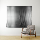 Aangepaste tekst en afbeelding eenvoudig zilver gr wandkleed (In Situ (horizontaal))