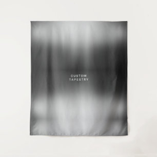 Aangepaste tekst en afbeelding eenvoudige zilveren wandkleed