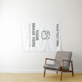 Aangepaste tekst en afbeelding wandkleed (In Situ (horizontaal))