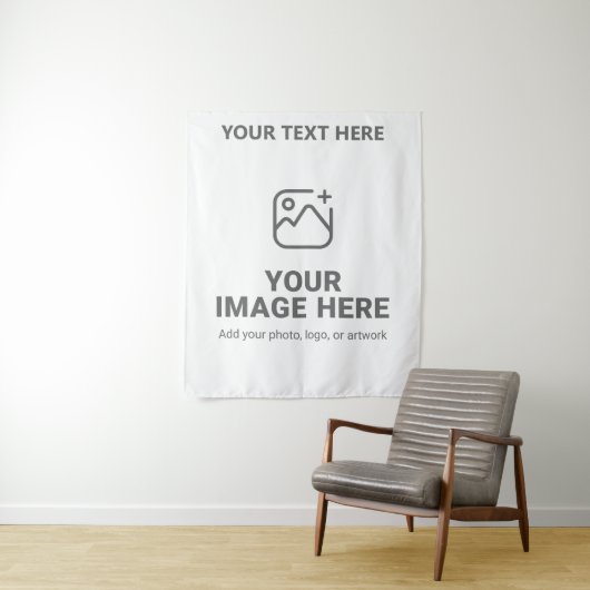 Aangepaste tekst en afbeelding wandkleed (In situ)