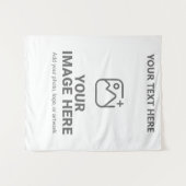 Aangepaste tekst en afbeelding wandkleed (Voorkant (horizontaal))
