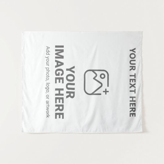 Aangepaste tekst en afbeelding wandkleed (Voorkant (horizontaal))