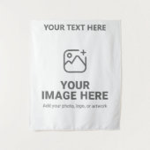 Aangepaste tekst en afbeelding wandkleed (Voorkant)