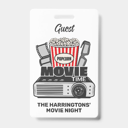 Aangepaste tekst en filmtijd in kleur badge (Voorzijde)