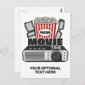 Aangepaste tekst en filmtijd in kleur briefkaart (Voorkant / Achterkant)