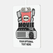 Aangepaste tekst en filmtijd in kleur metalen ornament (Voorkant links)