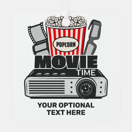 Aangepaste tekst en filmtijd in kleur metalen ornament (Achterkant)