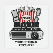 Aangepaste tekst en filmtijd in kleur metalen ornament (Voorkant)