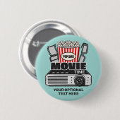 Aangepaste tekst en filmtijd in kleur ronde button 5,7 cm (Voorkant /achterkant)