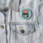 Aangepaste tekst en filmtijd in kleur ronde button 5,7 cm (In situ)
