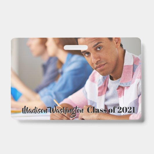 Aangepaste tekst en foto badge (Voorzijde)