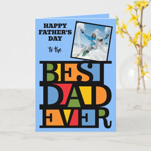 Aangepaste tekst en foto BESTE DAD OOIT wenskaart Kaart (Gele Bloem)