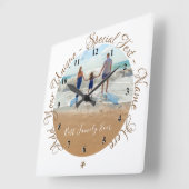 Aangepaste tekst en foto Beste familie op elk ontw Vierkante Klok (Hoek)