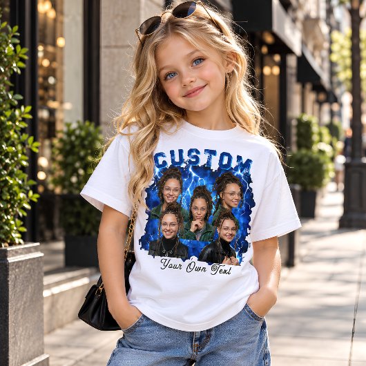 Aangepaste tekst en foto bootleg t-shirt
