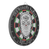 Aangepaste tekst en foto dartbord (Voorkant Links)