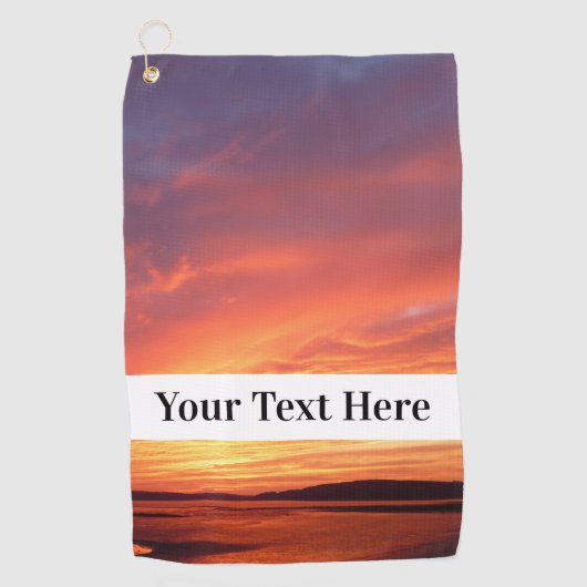 Aangepaste tekst en foto gepersonaliseerd golfhanddoek (Voorkant)