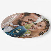 Aangepaste tekst en foto Gepersonaliseerde feestfo Papieren Bordje (Gekanteld)