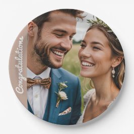 Aangepaste tekst en foto Gepersonaliseerde feestfo Papieren Bordje