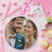 Aangepaste tekst en foto gepersonaliseerde partij papieren bordje (Feest)