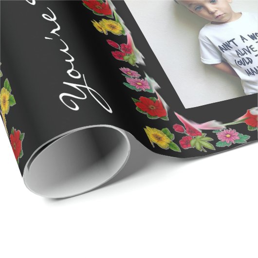 Aangepaste tekst en foto-Moederdag Cadeaupapier (Rol Hoek)