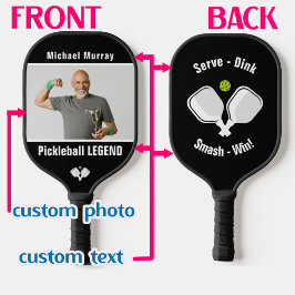 Aangepaste tekst en foto-pickleball-peddel pickleball paddle