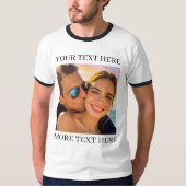Aangepaste tekst en foto t-shirt (Voorkant)