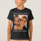 Aangepaste tekst en foto t-shirt (Voorkant)
