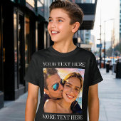 Aangepaste tekst en foto t-shirt